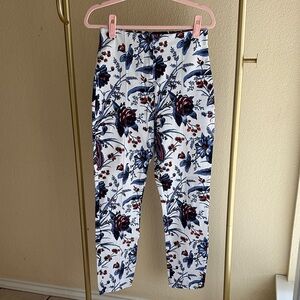 **Vintage** Diane Von Furstenberg Botanical Print Straight Leg Pant